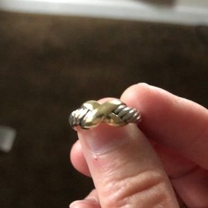 David Yurman sterling Silver/14K gold x crossover